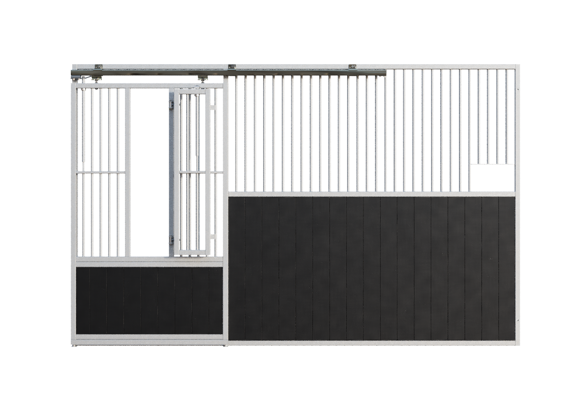 Stable Box Front Basic with Sliding Door and Feed Opening