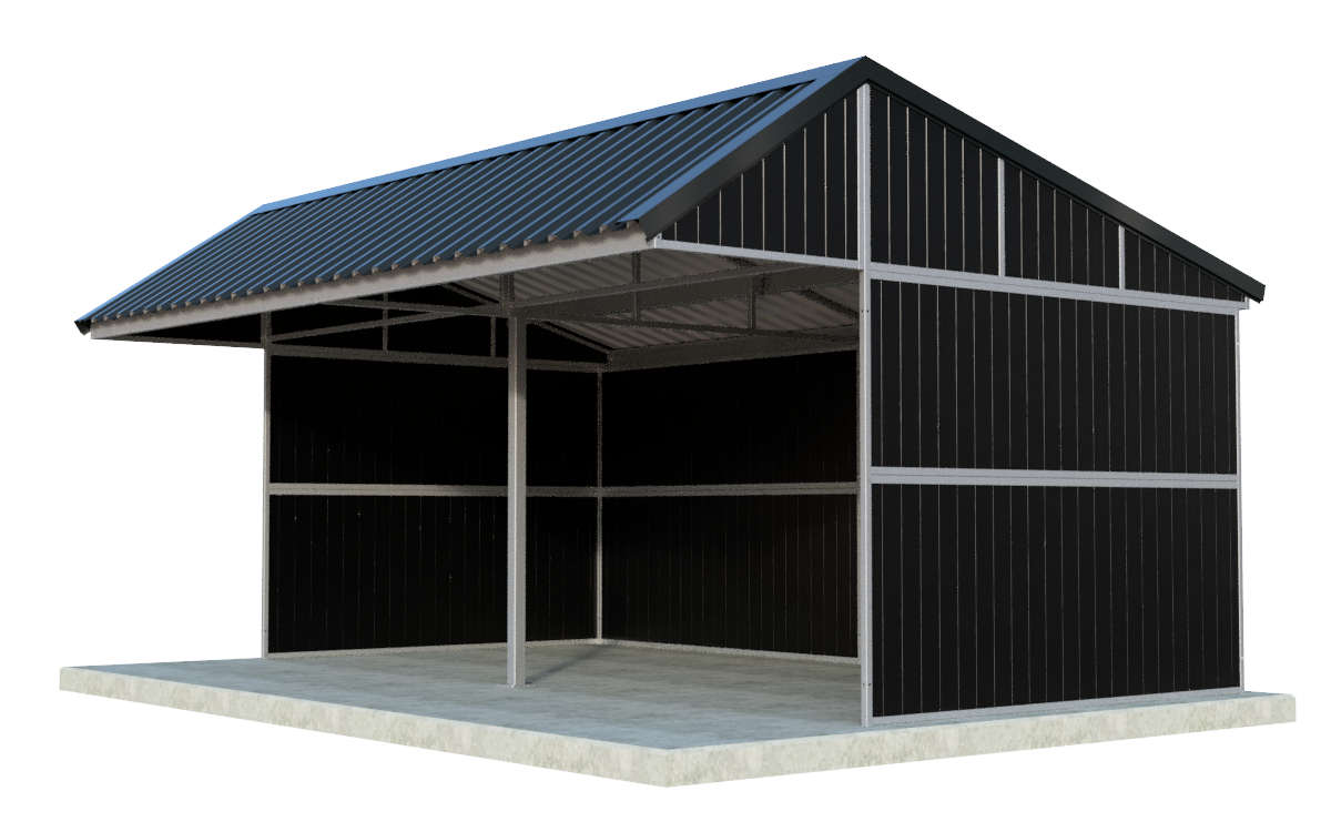 Shelter Stable with Mono-Pitch Roof - Multiple Sizes